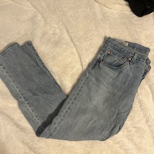 Levis Jeans Blue 501 Button Fly Classic Straight Light Wash 30x32